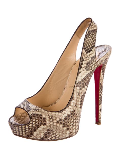 louboutin shoes low heel|christian louboutin snakeskin heels.